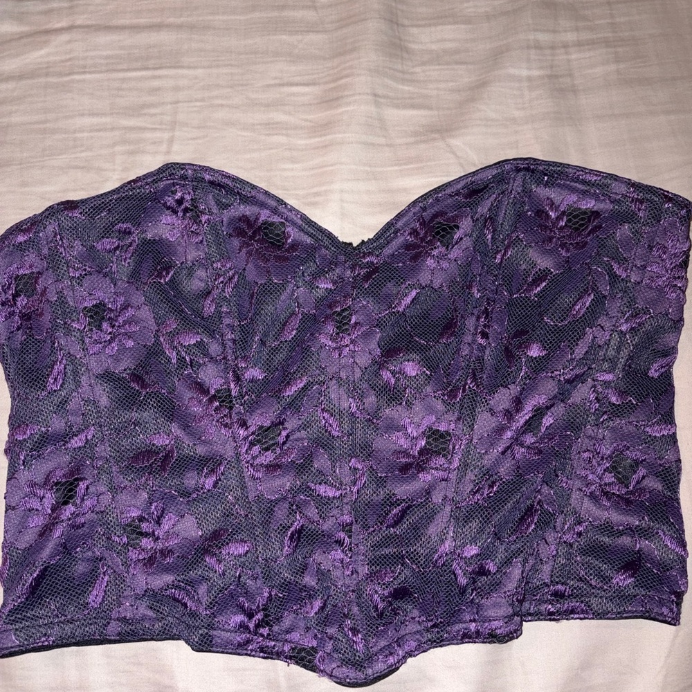 Purple Lace Bustier Top